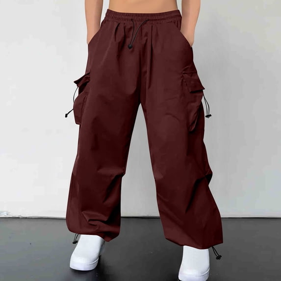 PNTUTB Men's Solid Color Elastic Drawstring Waist Pants Water Resistant Lightweight Sweatpants with Multi-pocket