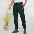 thumbnail image 1 of PNTUTB Men's Solid Color Jacquard Elastic Waist Drawstring Casual Sports Comfortable Cuffed Pants with Pockets, 1 of 4