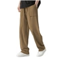 thumbnail image 1 of PNTUTB Men's Solid Color Lightweight Breathable Casual Elastic Waist Drawstring Loose Pants with Multiple Pockets, 1 of 5