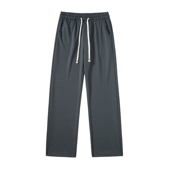 PNTUTB Men's Solid Color Quick Dry Elastic Waist Drawstring Athletic Casual Straight Leg Pants with Pockets