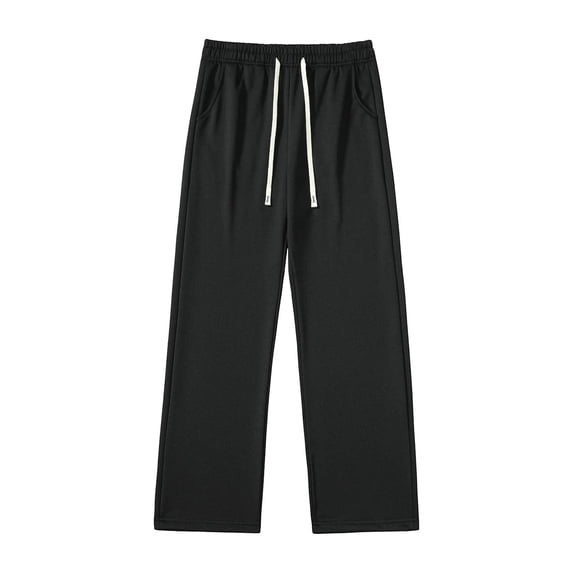 PNTUTB Men's Solid Color Quick Dry Elastic Waist Drawstring Athletic Casual Straight Leg Pants with Pockets