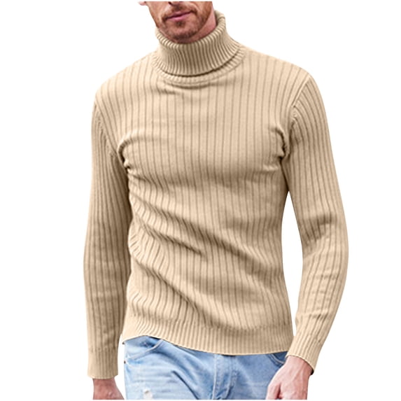 PNTUTB Men's Solid Color Slim Fit Long Sleeve Sweater Casual Knitted Turtleneck Thermal Pullover Sweaters