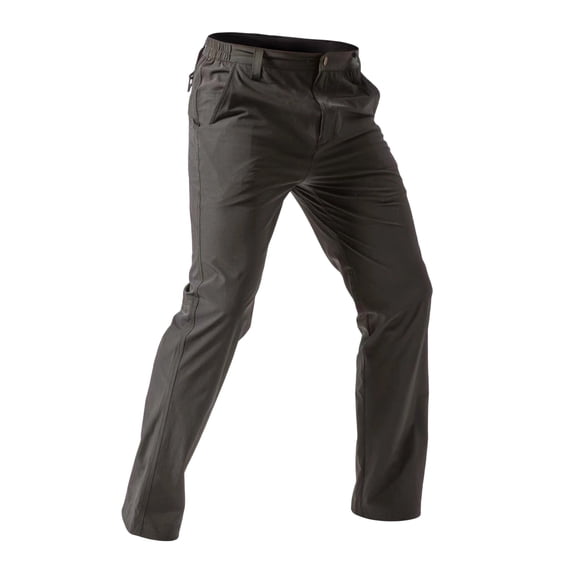 PNTUTB Men's Solid Color Waterproof Button Fly Elastic Waistband Casual Outdoor Hiking Pants with Side Pockets