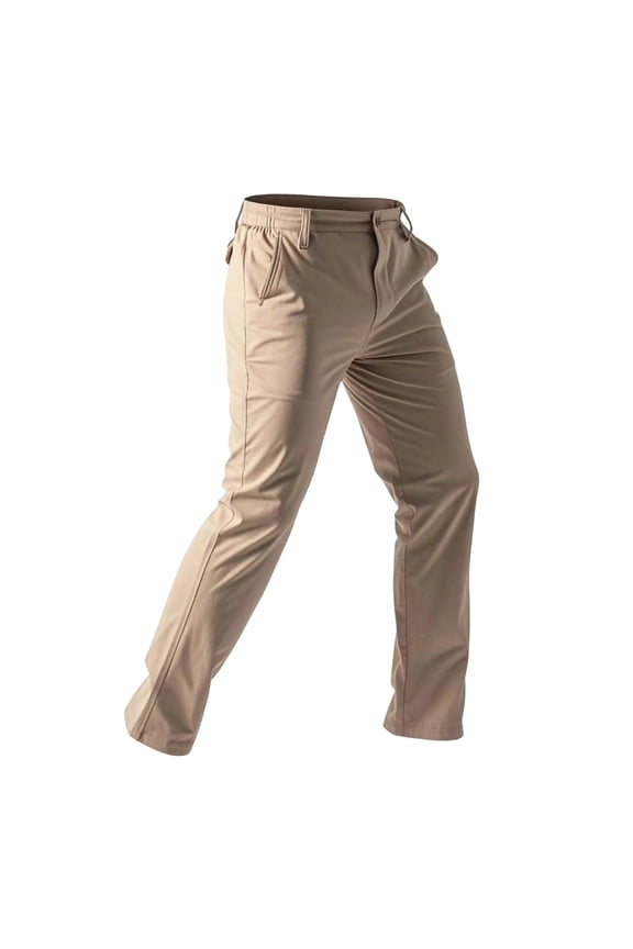Men's Solid Color Waterproof Button Fly Elastic Waistband Casual Outdoor Hiking Pants with Side Pockets