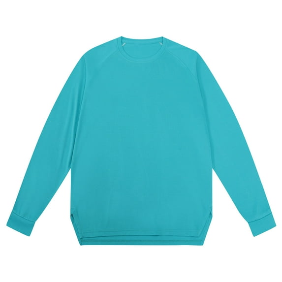 PNTUTB Men's Sporty Casual Solid Color Lightweight Breathable Crew Neck Long Sleeve Top
