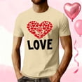 thumbnail image 1 of PNTUTB Men's Stylish Valentine's Day Heart Print Crew Neck Short Sleeve Comfort Casual Loose Sports T Shirt, 1 of 6