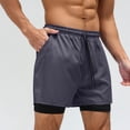 thumbnail image 1 of PNTUTB Men's Summer Casual Solid Color Quick Dry Elastic Drawstring Athletic Loose Comfortable Shorts with Pockets, 1 of 6
