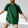 thumbnail image 1 of PNTUTB Men's Summer Color Blocked Round Neck Short Sleeved Sports Fitness Mesh Breathable Loose T-shirts, 1 of 6