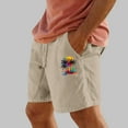 thumbnail image 1 of PNTUTB Men's Summer Fashion Coconut Tree Small Print Casual Elastic Drawstring Shorts with Pockets, 1 of 6