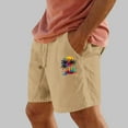 thumbnail image 1 of PNTUTB Men's Summer Fashion Coconut Tree Small Print Casual Elastic Drawstring Shorts with Pockets, 1 of 6