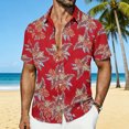 thumbnail image 1 of PNTUTB Men's Summer Fashion Hawaiian Print Collared Button Front Short Sleeve Casual Vacation Loose Comfort Top, 1 of 6
