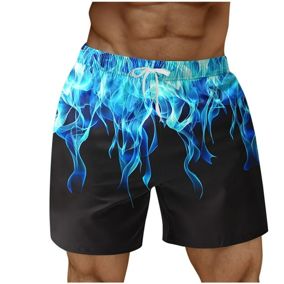 PNTUTB Men's Summer Fashion Printed Casual Elastic Drawstring Comfortable Beach Shorts with Pockets