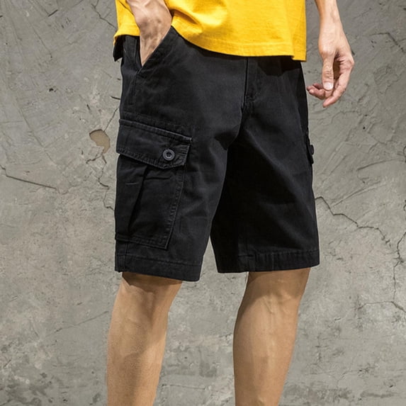PNTUTB Men's Summer Lightweight Athletic Casual Straight Leg Loose Button Fly Zipper Multi-Pocket Work Pants