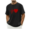 thumbnail image 1 of PNTUTB Men's Fashion Valentine's Day Themed Prints Short Sleeve Casual Loose Comfortable Crew Neck T-shirt, 1 of 5
