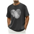 thumbnail image 1 of PNTUTB Men's Valentine's Day Themed Fashion Prints Crew Neck Casual Loose Comfortable Short Sleeve T-shirt, 1 of 5