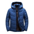 thumbnail image 1 of PNTUTB Men's Winter Waterproof Warm Puffer Jacket Solid Color Hooded Zipper Thicken Coat with Pocket, 1 of 6