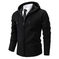 thumbnail image 1 of PNTUTB Mens Casual Full Zip Warm Fashion Solid Color Drawstring Hooded Long Sleeve Coat with Pockets, 1 of 6