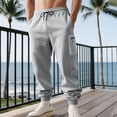 thumbnail image 1 of PNTUTB Mens Casual Solid Color Cargo Pants Drawstring Elastic Waist Cuff Sweatpant Pant with Multi Pocket, 1 of 6