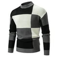 thumbnail image 1 of PNTUTB Mens Fashion Casual Color-blocked Long Sleeve Knitted Slim Fit Turtleneck Warm Pullover Sweater, 1 of 5