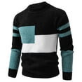 thumbnail image 1 of PNTUTB Mens Fashion Color Blocking Knit Sweaters Casual Long Sleeve Stand Collar Warm Pullover Sweater, 1 of 4