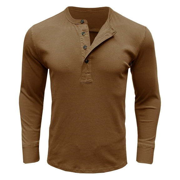 PNTUTB Mens Fashion Solid Color Shirts Long Sleeve Button Casual Comfortable Pullover T Shirt