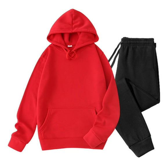 PNTUTB Mens Tracksuits 2 Piece Sweatsuit Sets Solid Color Long Sleeve Hoodies Pants Athletic Pullover Outfits