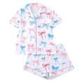 thumbnail image 1 of PNTUTB Pajama Set for Women Short-Sleeve Top and Shorts Printed Set Casual Collared Button-Down Cardigan Milk Silk Pajama Set, 1 of 6