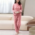 thumbnail image 1 of PNTUTB Pajama Sets for Women Solid Color Checkered Soft Comfy Fleece Pullover Warm Plush Casual Lounge Sleepwear, 1 of 6