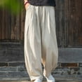 thumbnail image 1 of PNTUTB Pants for Women Casual Summer Elastic Fashionable Loose High Waist Linen Pant Pockets Trouser, 1 of 6
