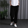 thumbnail image 1 of PNTUTB Pants for Women Loose Basic Summer Elastic High Waist Linen Pant Casual Pockets Trouser, 1 of 6