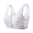 thumbnail image 1 of PNTUTB Plus Size Bra for Women,Lightweight Comfortable Breathable Tank-Style Front-Closure Wire-Free Striped Everyday Bra, 1 of 6