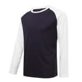 thumbnail image 1 of PNTUTB Round Neck Blouse for Men Fashion Casual Color Block Long Sleeve Basic Comfort Top, 1 of 5