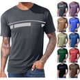 thumbnail image 1 of PNTUTB Round-Neck T-Shirt for Men Simple Print Basic Versatile Tops Casual Loose Comfortable Short-Sleeve T-Shirts with Pocket, 1 of 7