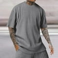 thumbnail image 1 of PNTUTB Short Sleeved Shirts for Men Solid Color Casual Comfortable Round Neck Pullover Tops, 1 of 6