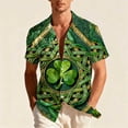 thumbnail image 1 of PNTUTB St. Patrick's Day Men's Fashion Print Casual Loose Collared Button Down Short Sleeve Comfort Blouse, 1 of 6
