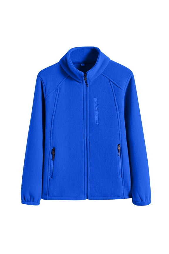 Women's Fashion Solid Color Stand Collar Zipper Pocket Long Sleeve Casual Warm Jacket