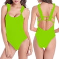 thumbnail image 1 of PNTUTB Summer Beach Vacation Women's Fashion Solid Color Lace Halter Backless Bikini One Piece Swimsuit, 1 of 6