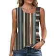 thumbnail image 1 of PNTUTB Summer Casual Women's Fashion Printed Openwork Asymmetric Neck Sleeveless Loose Comfort Tank Top, 1 of 6