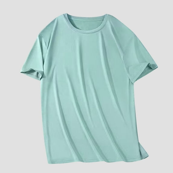 PNTUTB Summer Men's Casual Fashion Solid Color Round Neck Short Sleeve Basic Versatile T-shirts