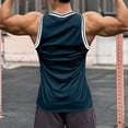 thumbnail image 1 of PNTUTB Summer Men's Fashion Color Blocked Ribbed Round Neck Casual Sports Comfortable Tank Tops, 1 of 6