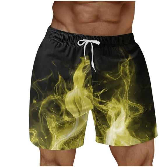 PNTUTB Summer Men's Fashion Printed Elastic Drawstring Casual Comfortable Beach Shorts with Pockets