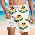 thumbnail image 1 of PNTUTB Summer Men's Fashion Printed Elastic Drawstring Relaxed Comfort Lined Beach Shorts with Pockets, 1 of 6