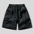 thumbnail image 1 of PNTUTB Summer Men's Solid Color Casual Elastic Waist Drawstring Loose Comfortable Workwear Shorts with Multiple Pockets, 1 of 6