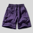 thumbnail image 1 of PNTUTB Summer Men's Solid Color Casual Elastic Waist Drawstring Loose Comfortable Workwear Shorts with Multiple Pockets, 1 of 6
