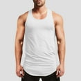 thumbnail image 1 of PNTUTB Summer Men's Solid Color Lightweight Breathable Curved Hem Casual Sports Crew Neck Tank Tops, 1 of 6