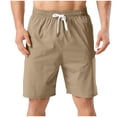 thumbnail image 1 of PNTUTB Summer Men's Solid Color Quick Dry Athletic Fitness Casual Elastic Waist Drawstring Loose Comfort Shorts with Pockets, 1 of 5