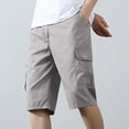 thumbnail image 1 of PNTUTB Summer Men's Versatile Solid Color Elastic Waist Relaxed Comfortable Athletic Shorts with Multiple Pockets, 1 of 6