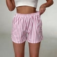 thumbnail image 1 of PNTUTB Summer Shorts for Women Stylish Striped Versatile Shorts Elastic High-Waisted Lightweight Breathable Loose Comfortable Casual Shorts with Pockets, 1 of 6