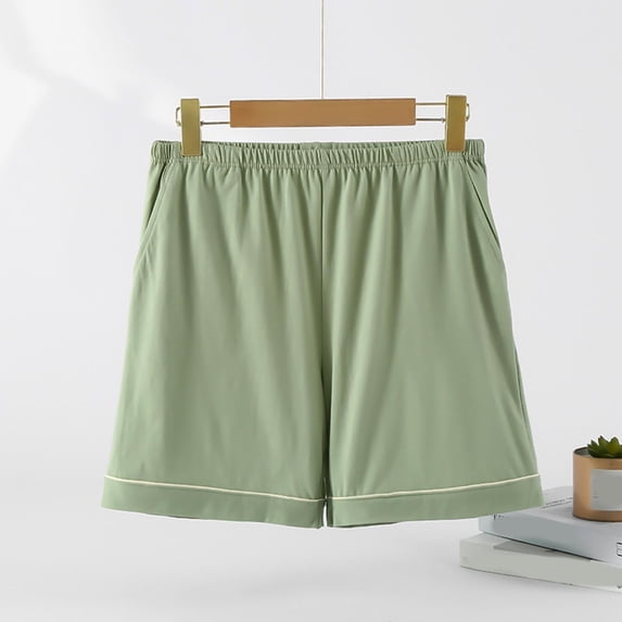 PNTUTB Summer Women's Solid Color Versatile Athletic Casual Stretch Waistband Comfortable Shorts with Pockets