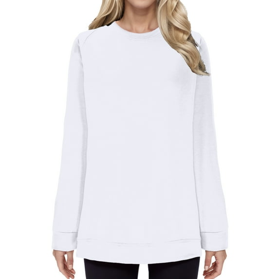 PNTUTB Sweatshirt for Women Crewneck Long Sleeve Tops Casual Solid Color Loose Hoodless Pullover Clothes